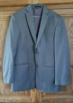  JOSEPH ABBOUD MEN'S GRAY PINSTRIPE 2 PIECE SUIT SIZE 38'' CHEST  100% WOOL