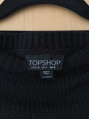 Topshop Black Penguin Christmas Jumper - Size 8 - Picture 4 of 4