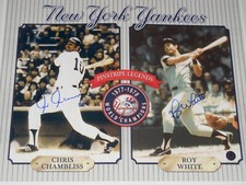 CHRIS CHAMBLISS & ROY WHITE AUTOGRAPHED 16x20 PHOTO (NEW YORK YANKEES) 77-78 WS 