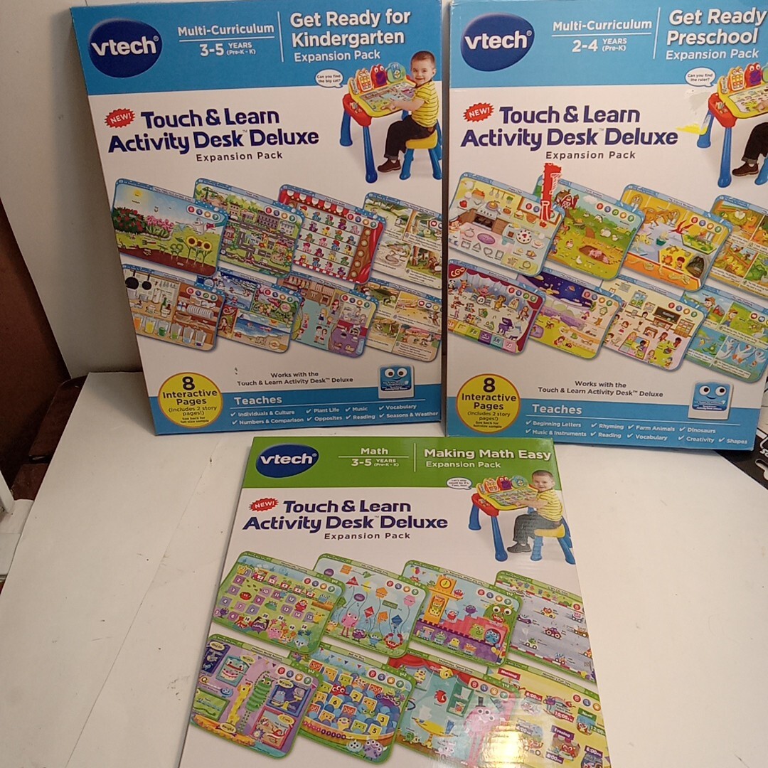 3 Vtech Activity Desk Expansion Packs Math Ready For Kindergarten