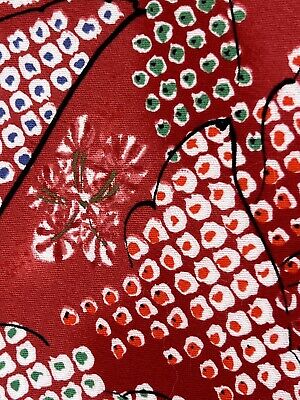 Vintage Kimono Shibori Pattern Japan Kanebo Cotton Sateen Vintage Kimono Shibori Pattern Japan Kanebo Cotton Sateen
