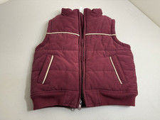 Gymboree Boy's Puffer Vest zip front Maroon / Cream 12-24 Months Good Condition