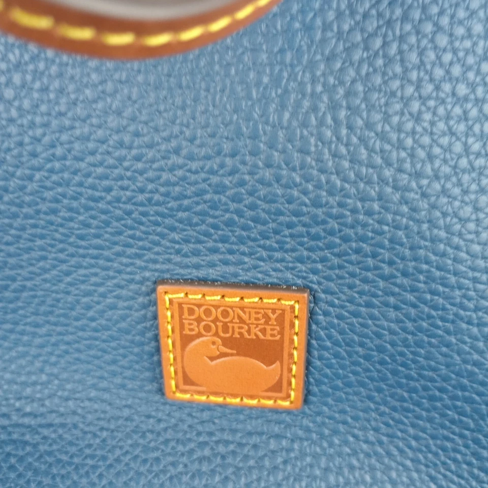 Bolso Bandolera Dooney & Bourke Dillen Cuero Guijarro Cordón Azul NUEVO Foto 2 de 4