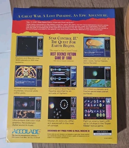 Star Control II 2 by Accolade in 1992 DOS CD-ROM PC Game FACTORY SEALED - Picture 9 of 21