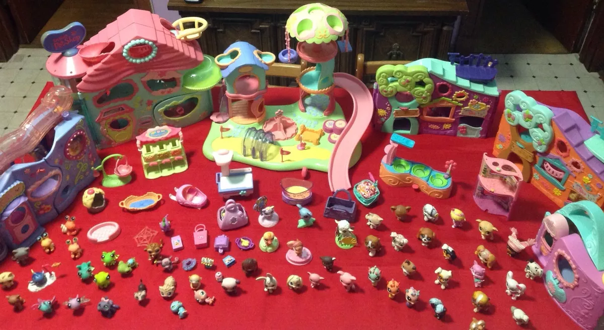 HUGE Littlest Pet Shop Lot Collection Playground Biggest Playhouse