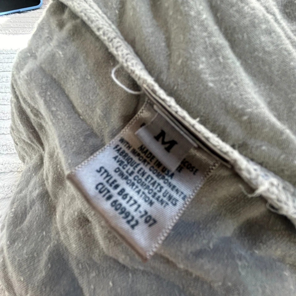 Cloth & Stone Womens Drawstring Waist Velvet Jumpsuit Medium Gray Ruffle Sleeve - Image 4 of 4