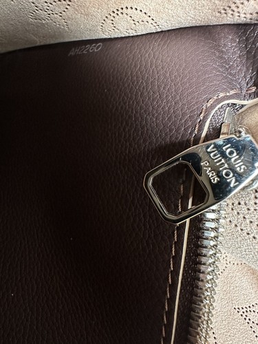 LV Louis Vuitton Muria Mahina Bucket Bag Brown Silver Leather Floral Handbag - 第 12/14 張圖片