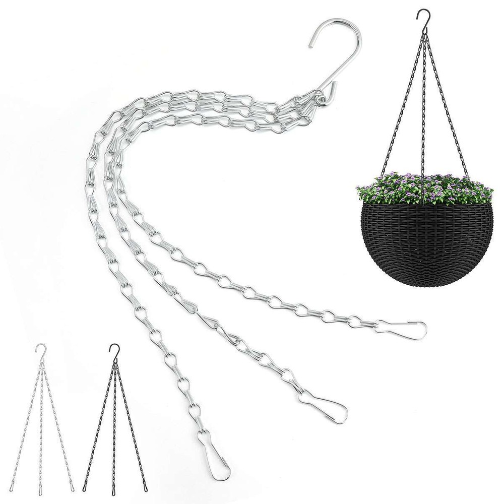 Hanging Flower Pot Chain Basket Planter for Balcony or Garden Decor  