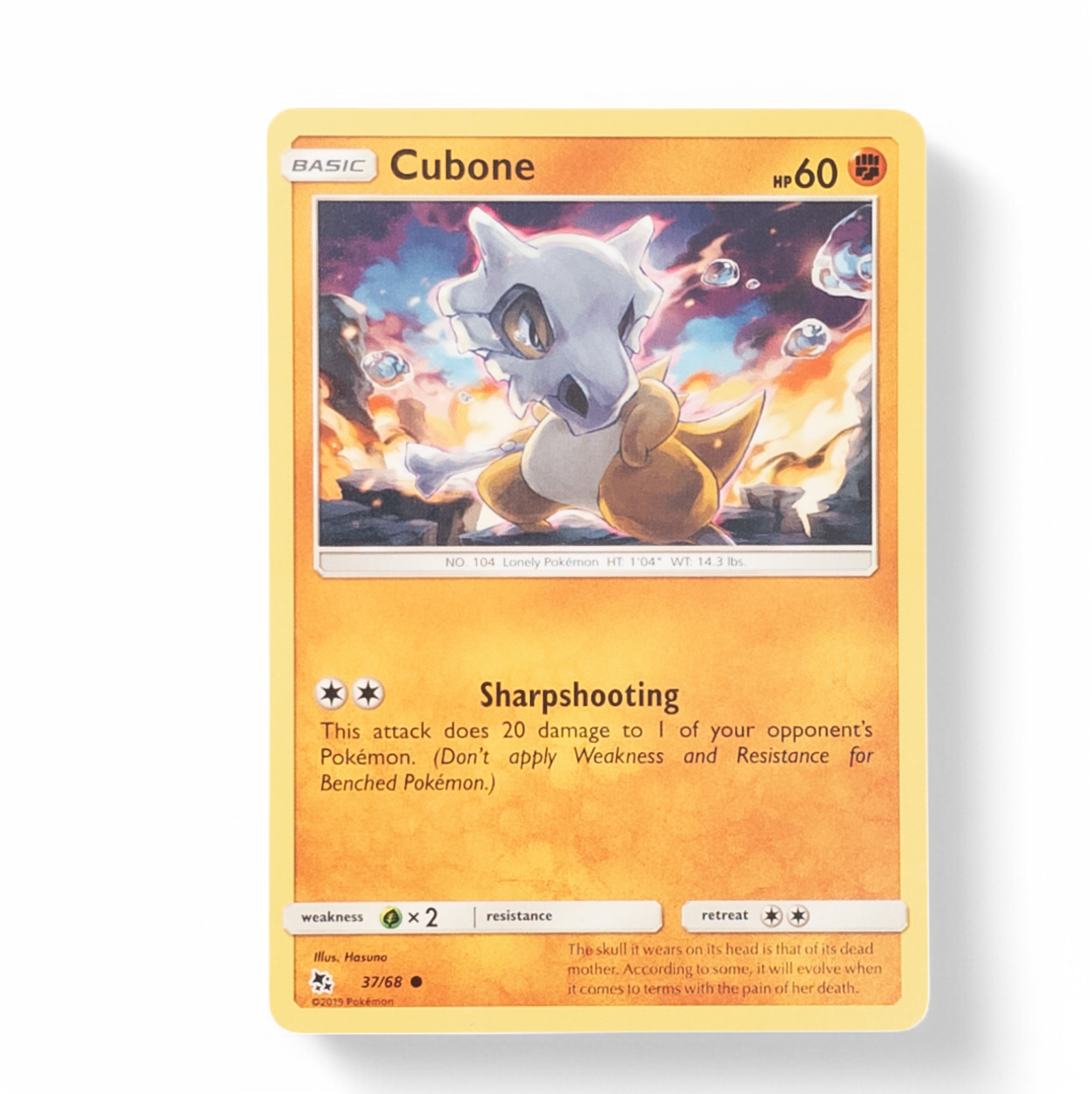 Cubone 37/68 Pokemon Hidden Fates Common NM