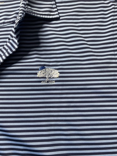 Donald Ross (3) Polo Shirt Mens XL Olympic Golf Yellow Blue Striped Great Shape - Picture 7 of 7