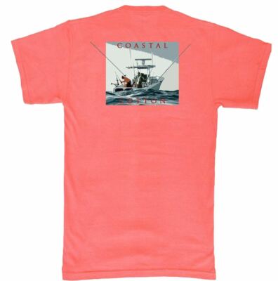 Coastal Cotton Rot Zentrum Konsole Kurzärmeliges T-Shirt