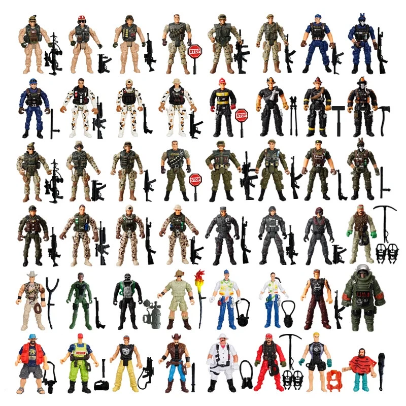 48x Soldado Policía Militar Ejército Figura de Acción Bombero Cazador Modelo Juguete Niño Regalo Foto 2 de 4