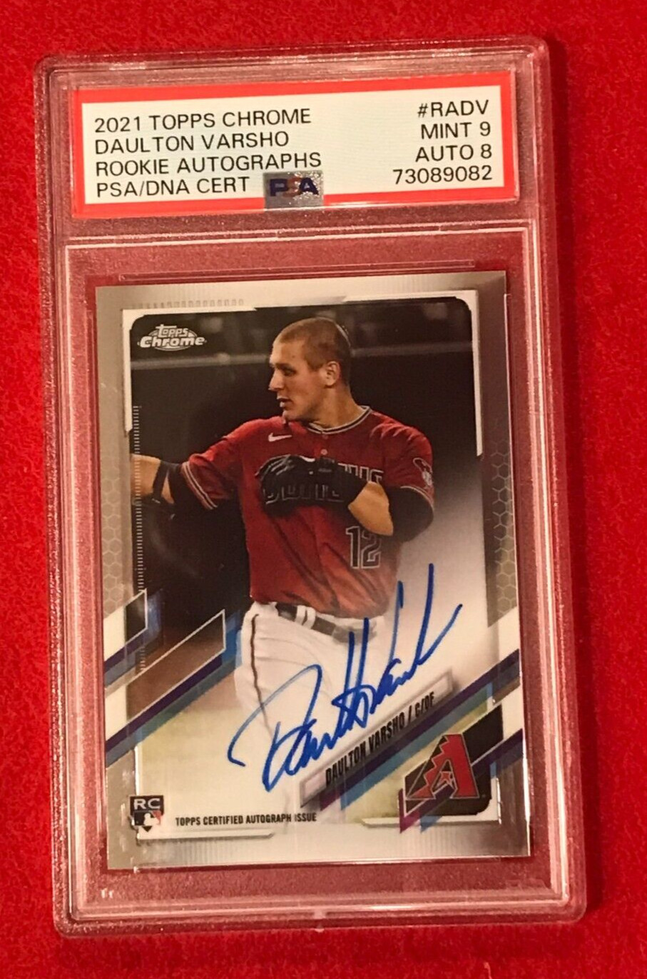 DAULTON VARSHO Auto Rookie 2021 Topps Chrome #RA-DV PSA 9 Mint/Auto PSA 8