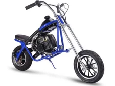 MotoTec Gas Mini Chopper 49cc 2-Stroke Kid-Friendly Blue Bike MT-MC_Blue