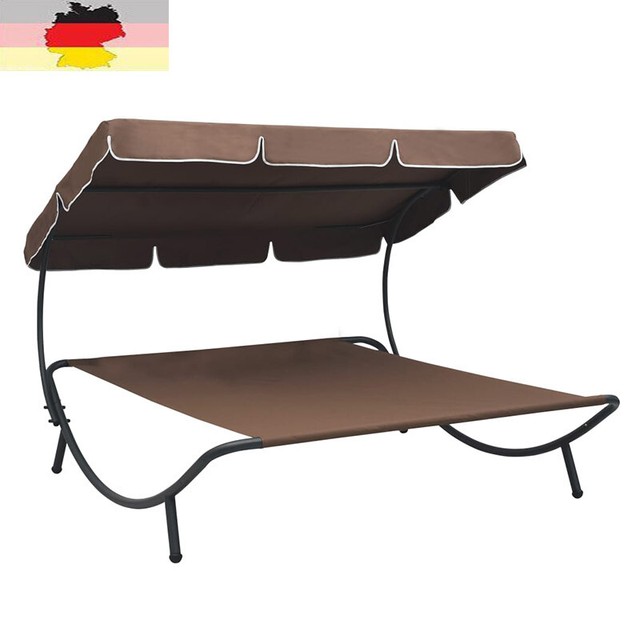 Sonnenliege Doppelliege Gartenliege Relaxliege Liege Mit Sonnendach Gunstig Kaufen Ebay