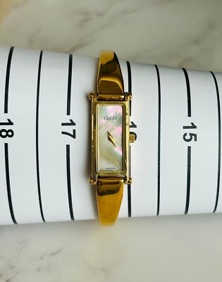 SUP ※プロフ要確認　　GUCCI 時計　1500 L ゴールド GUCCI 1500L Watch Gold Square Dial Swiss Rectangle Shell