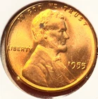 1955-P Lincoln Wheat Cent Penny GEM RED BU From an Original Bank Roll
