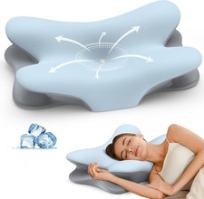Cervical Neck Pillow for Pain Relief - Ergonomic Side Sleeper Pillow for Neck Su