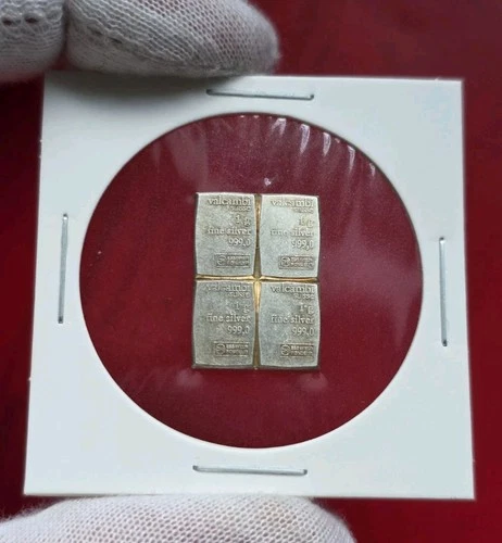 Lot Of Four (4) Valcambi Suisse - 1 Gram .999 Fine Pure Silver Bullion Mini Bars