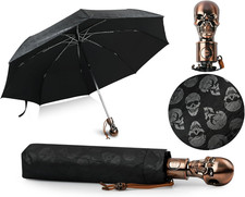 UV Umbrella Skull Parasol Folding Umbrella Automatic Open and Close Sun Umbrella