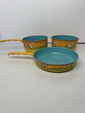 Vintage Tin Children  s Toy Pots/Pans 3 Piece Mary Had A Little Lamb
