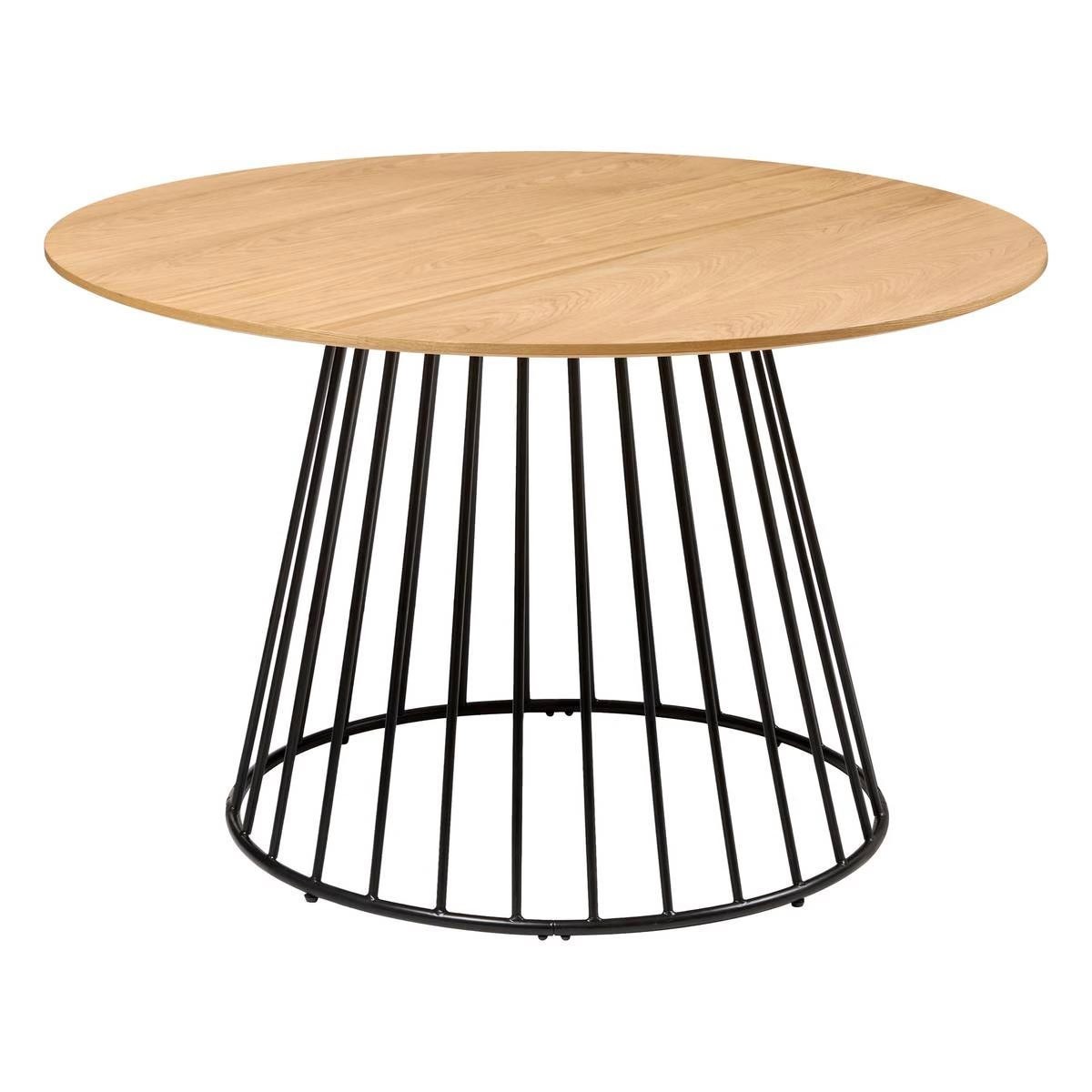 Table à manger design Rayo 120cm en bois naturel pour 4 personnes