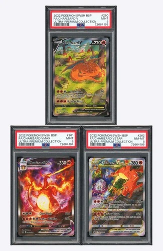 Pokemon PSA 9 & 8 Charizard V & VMAX & VSTAR Promo Set 2022 UPC English
