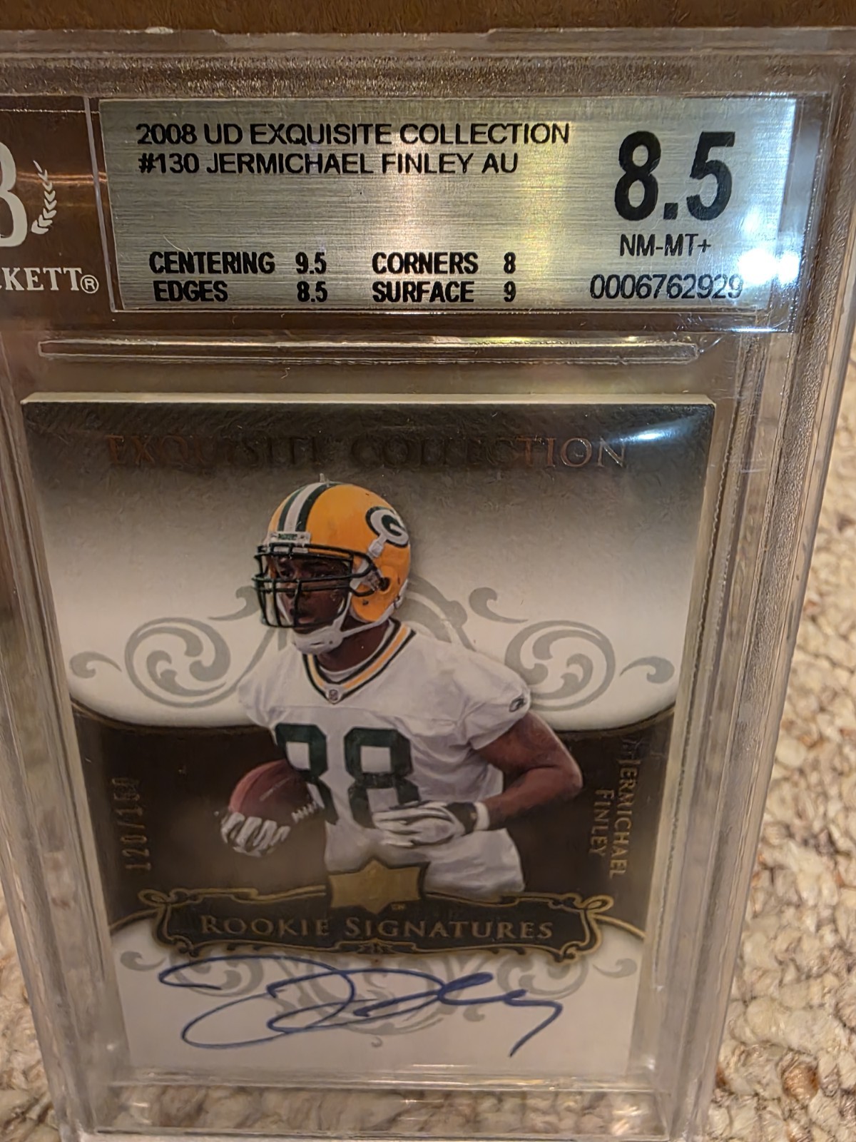 Jermichael Finley UD Exquisite Collection #130 Autograph