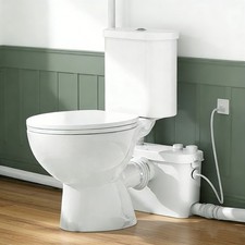 500W Upflush Macerating Toilet System with Upflush Pump  4 Inlets for Basement