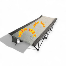 Folding Camp Bed single XL Heated for Festival Fishing Angling Home or Away