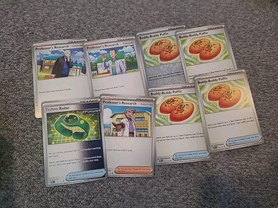 Pokémon Playable Trainer Lot  4x Buddy-Buddy Poffin (1 RH), Professor s Research