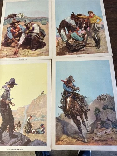 A Cowboys Day Gayle Hoskins 16 Lithograph Prints With Original Packaging Western