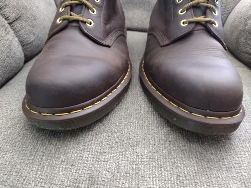 Dr. Doc Martens 11822 The ORIGINAL Brown Leather AirWair Lace Up Combat Boots 12 - Picture 2 of 18