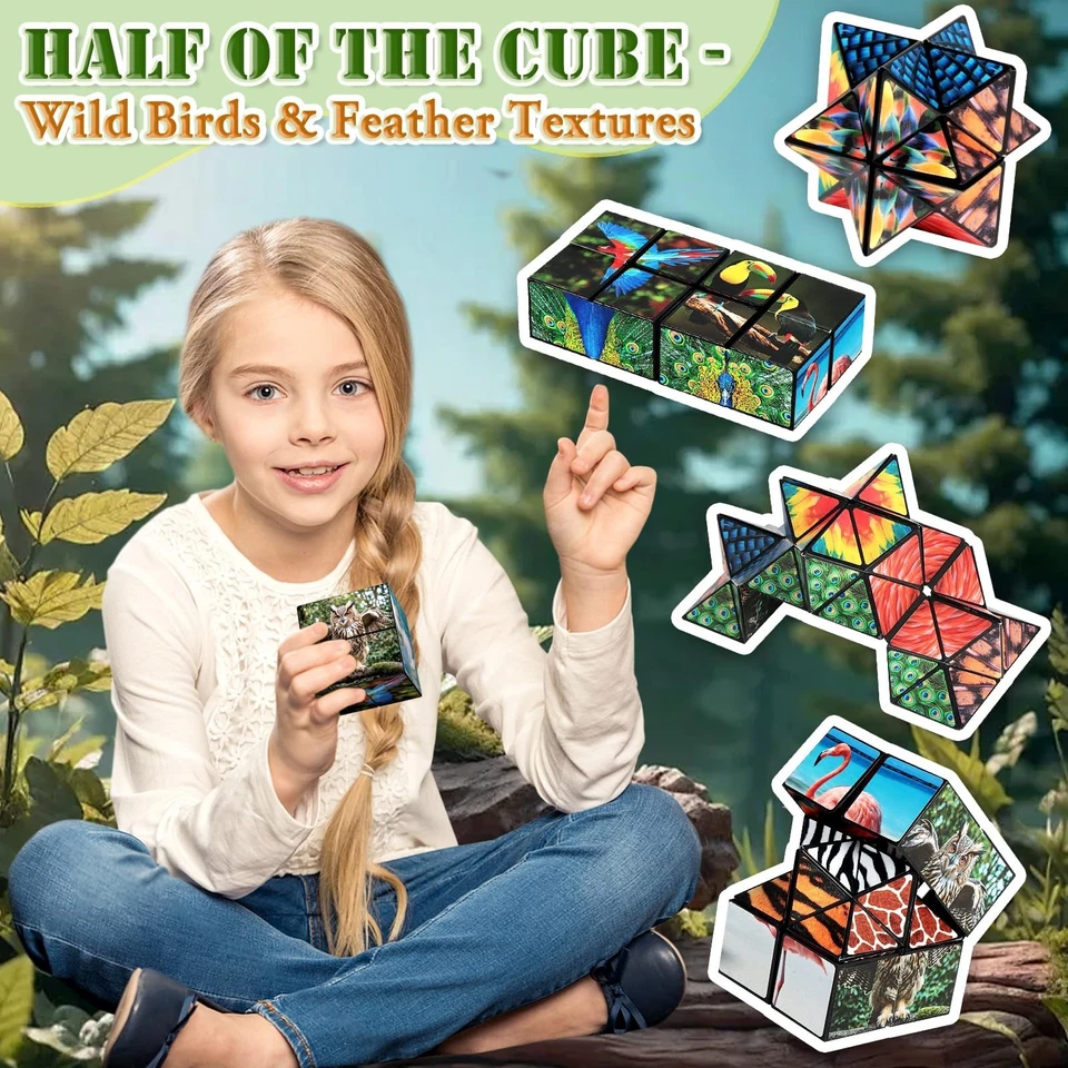 Juego de cubos mágicos 2 en 1 Star Cube juguete inquieto para niños juguetes de animales edades 8-13 Foto 4 de 4