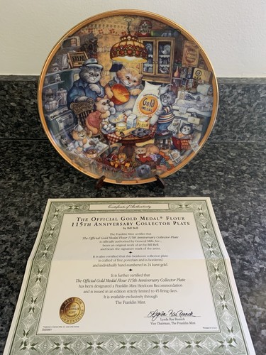The Franklin Mint Gold Medal Flour Plate Set of 6 With Certificates By Bill Bell - Picture 14 of 19