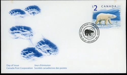 CANADA 1998 POLAR BEAR, WILDLIFE DEFINITIVE #1690 FIRST DAY COVER !! M53