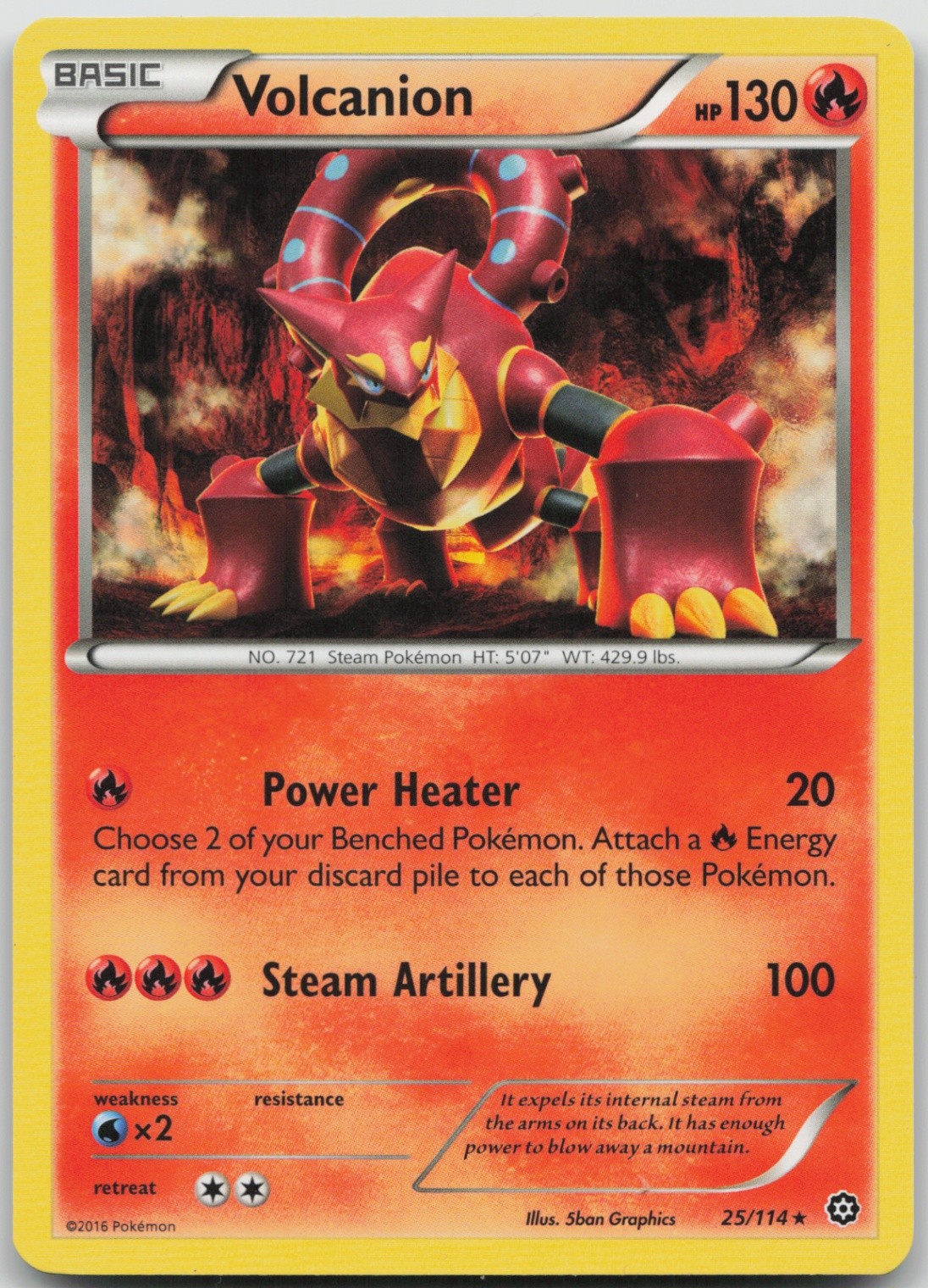 Volcanion 25/114 Rare XY - Steam Siege LP Normal