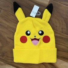 Pok mon - Pikachu - Beanie Hat With Ears One Size Fits Most New