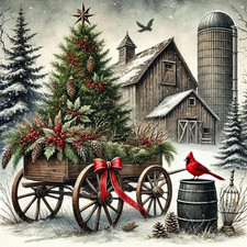 5D Diamond Painting Kits for Adults, Christmas Tree House Diamond Art Kits for A