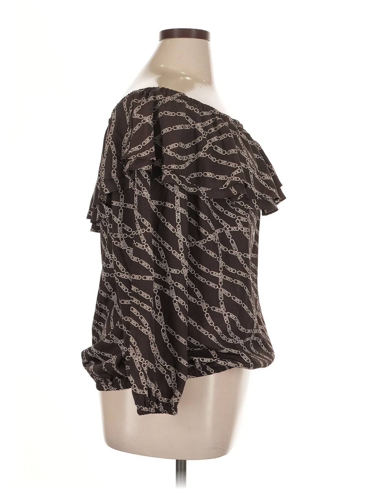 MICHAEL Michael Kors Women Brown Long Sleeve Blouse 0X Plus thumbnail 3