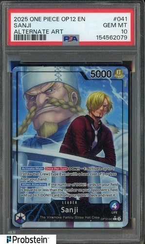 2025 One Piece OP12 EN #041 Sanji Alternate Art PSA 10 GEM MINT