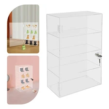 Acrylic Display Case with Lock Keys, 4-tier Showcase Display Cabinet for Home