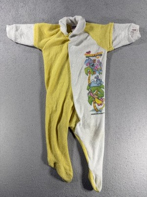 Vintage 1980s Baby Tommee Tippee Wuzzles Feetie Pajamas 3/6mo