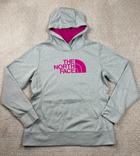 The North Face Hoodie Womens L Gray Fleece Pullover Sweatshirt Hiking Outdoors