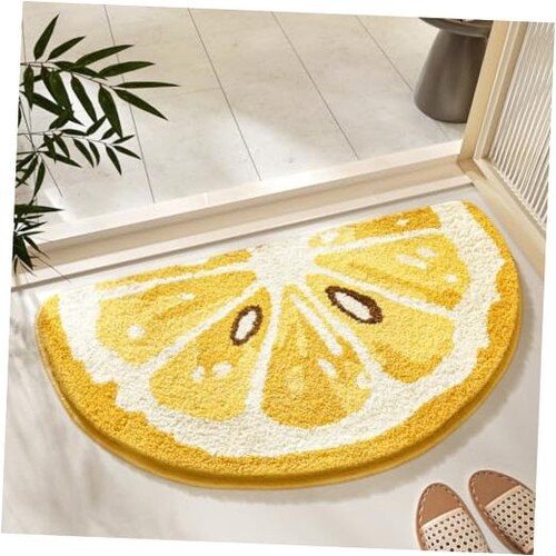 Cute Lemon Bath Mat Super Absorbent and Non-Slip Bathroom Rug Machine Wash