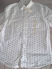 NWT Banana Republic Men's Slim Untucked Short Sleeve Shirt 100 Cotton Size Med