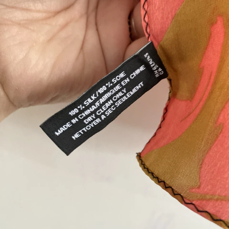 琼斯纽约丝绸围巾抽象花卉五颜六色的艺术商业生涯学院风 — 第 3/4 张图片