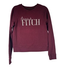 VTG Y2K Abercrombie  Fitch Sweater Burgundy Pearl Embellished Spellout Sz M