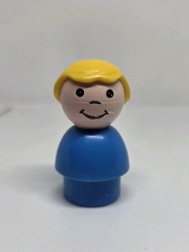 WHOOPS Vintage Fisher Price little people blue girl yellow hair NO COLLAR
