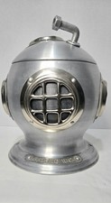 VINTAGE 1970 Pewtertone Diving Helmet Bar Ice Bucket Livorno 1894
